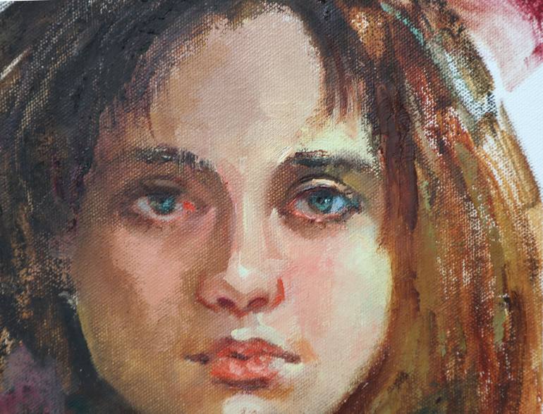 Original Fine Art Portrait Painting by Pitchanan Saayopoua