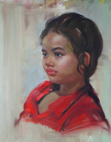 Print of Portraiture Children Paintings by Pitchanan Saayopoua