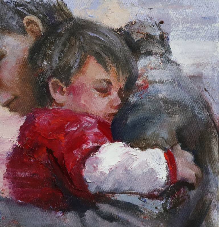 Original Expressionism Love Painting by Pitchanan Saayopoua