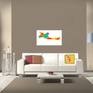 View of a living room with the artwork "Bird"