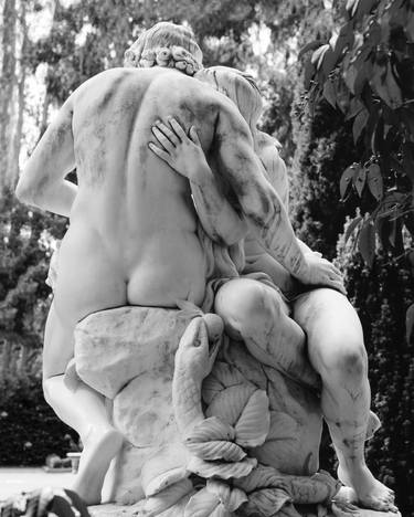 Adam and Eve Statue, Villa Montalvo, Saratoga, California #3 bw thumb