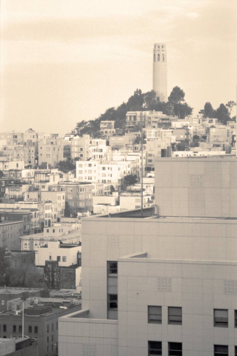 Coit Tower, Early Evening Misty View, San Francisco, California - Print
