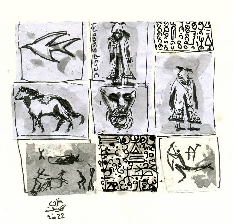 Original Abstract Expressionism Pop Culture/Celebrity Drawing by Adnan Meatek