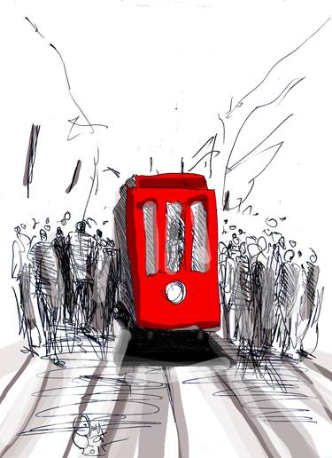 Print of Figurative Train Drawings by Adnan Meatek
