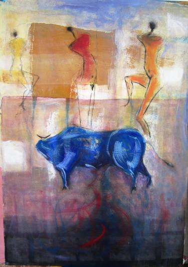 Print of Abstract Expressionism Cows Paintings by Adnan Meatek