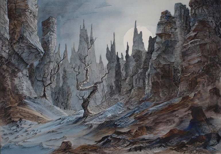 Original Illustration Landscape Painting by Evan Johnsen