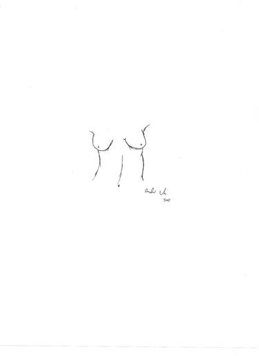 Original Abstract Nude Drawing by Andrew Ellis