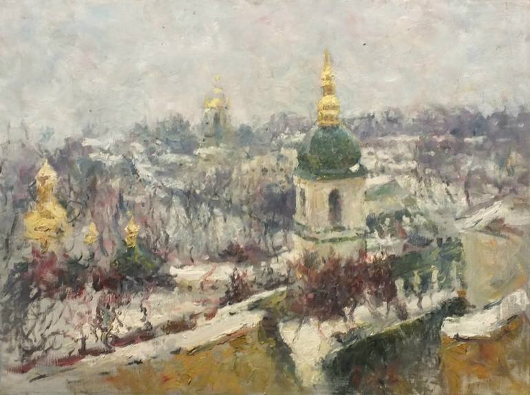 Winter In Kiev Painting By Artem Brazhnik 