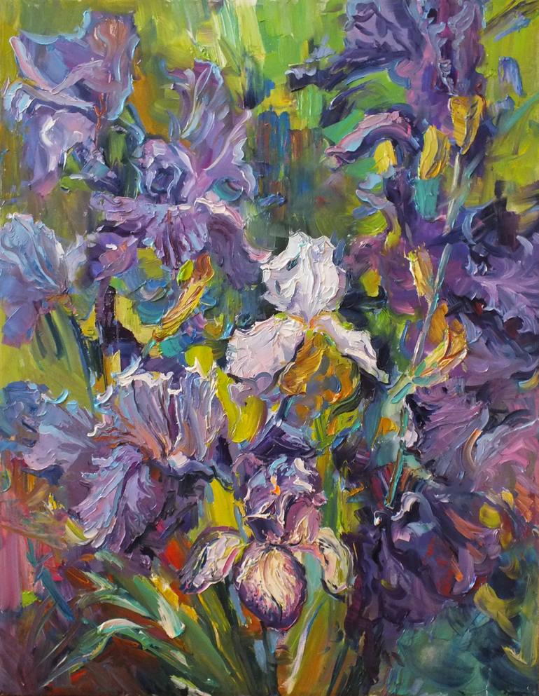 Irises Painting by Artem Brazhnik | Saatchi Art