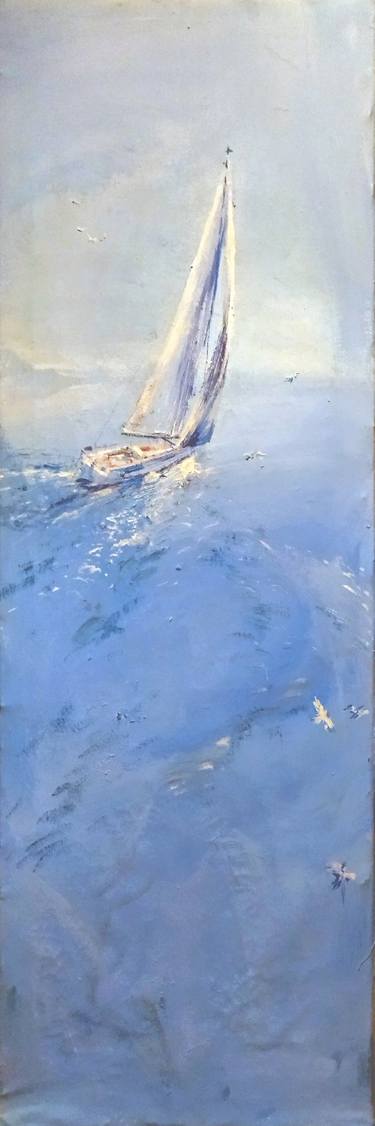 Print of Impressionism Sailboat Paintings by Artem Brazhnik