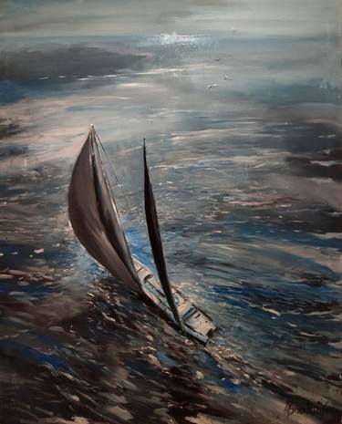 Print of Impressionism Sailboat Paintings by Artem Brazhnik
