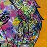 The King is depiction of power and pride. The king encompasses the whole world around him. This is represented by the drawings in the body. 

The painting is on the gallery wrapped canvas and comes ready to hang.