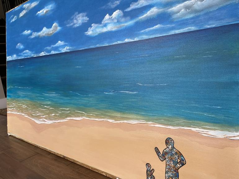 Original Abstract Beach Painting by Amogh Katyayan