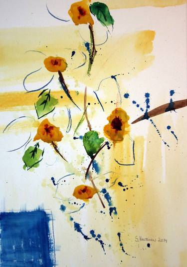 Original Abstract Floral Paintings by Sami Halttunen
