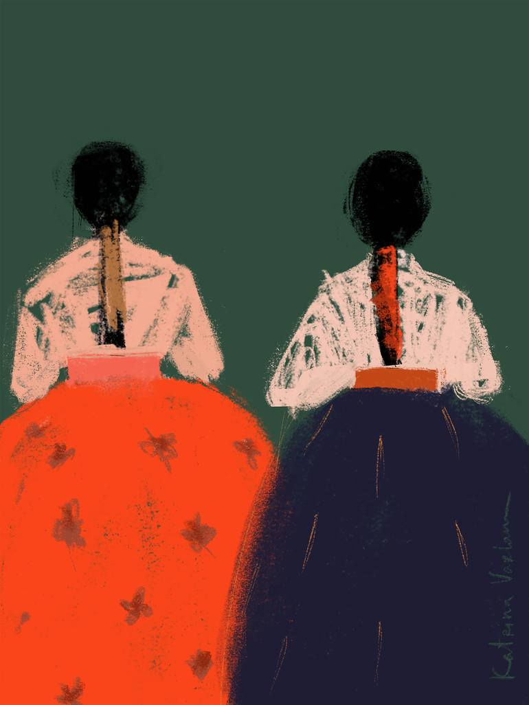Back Of Hanbok Drawing Hanbok Traditional Korean Dress Hanbok