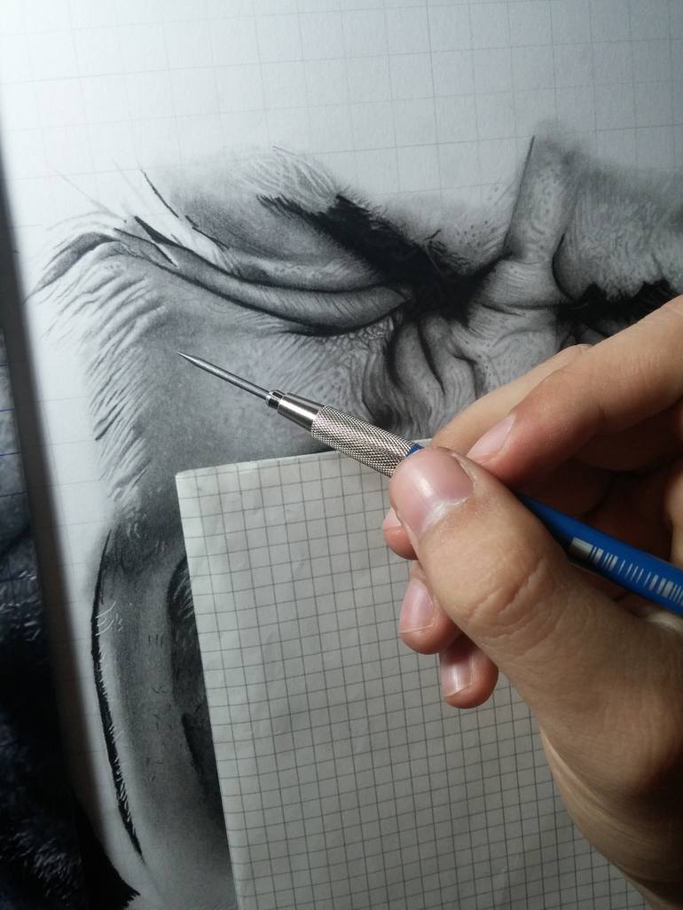 Original Photorealism Men Drawing by Emanuele Fittipaldi