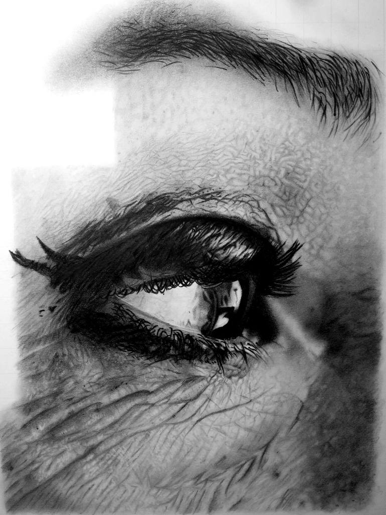 Original Photorealism Women Drawing by Emanuele Fittipaldi