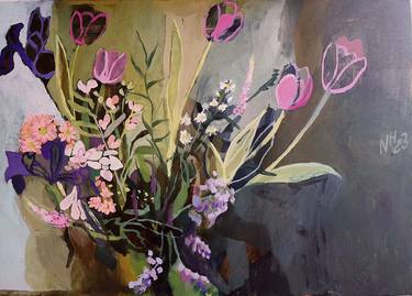 Original Abstract Floral Paintings by Nina Hunter