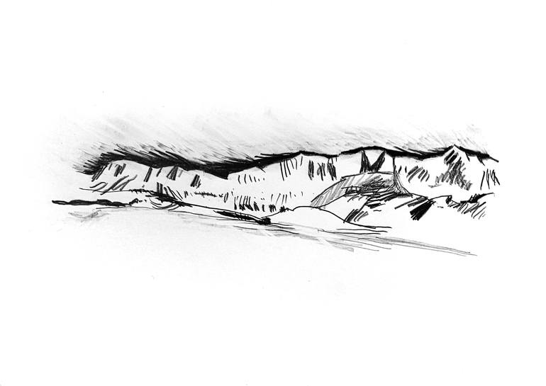 Nevada Desert Mountains Drawing by Roland de Fries Saatchi Art