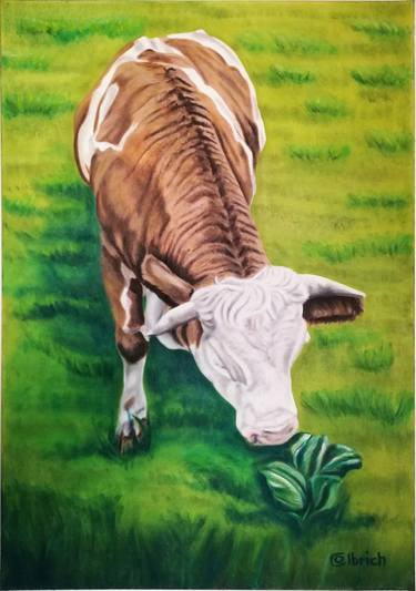 Original Cows Painting by christine olbrich