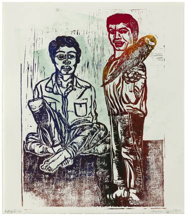 Original Figurative World Culture Printmaking by christine olbrich