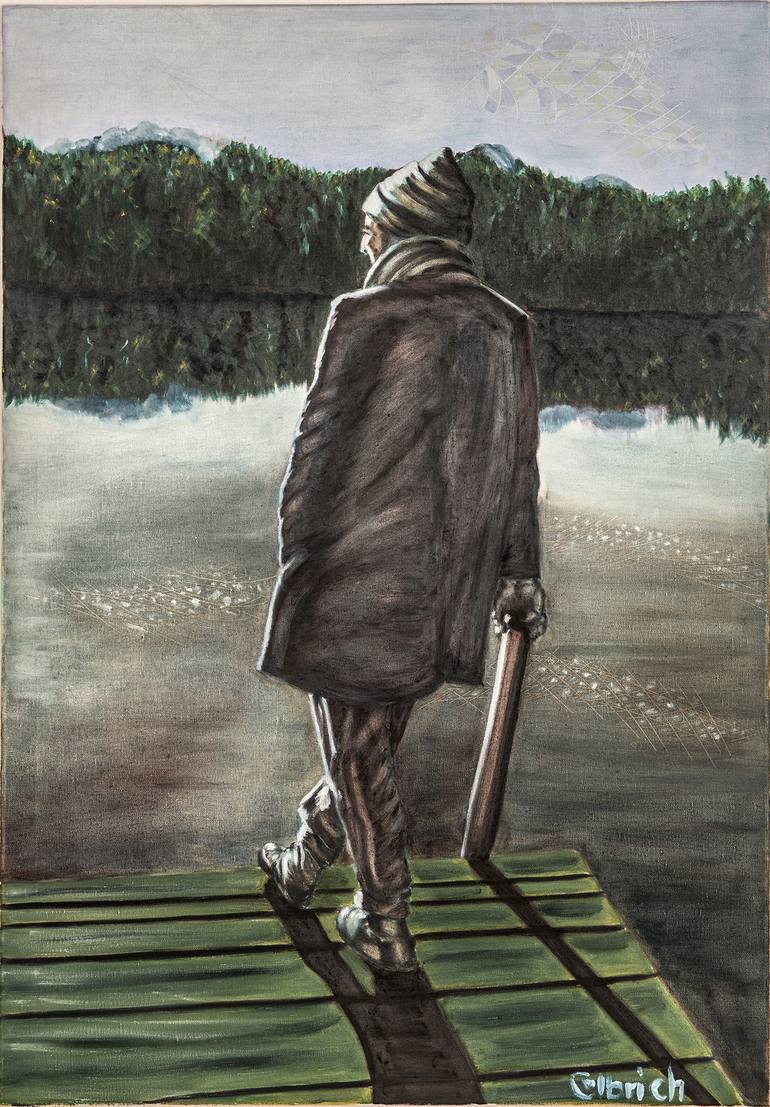 Original People Painting by Christine Olbrich | Figurative Art on Canvas | Near the little lake