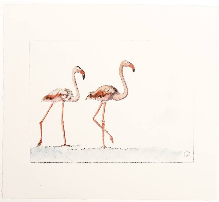 Flamingos Of Creation - Limited Edition of 2 Printmaking by christine ...