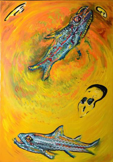 Original Conceptual Fish Paintings by Ninni Pagano