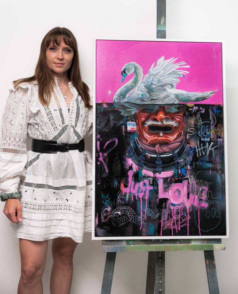 Original Contemporary Graffiti Painting by Mia Hawk