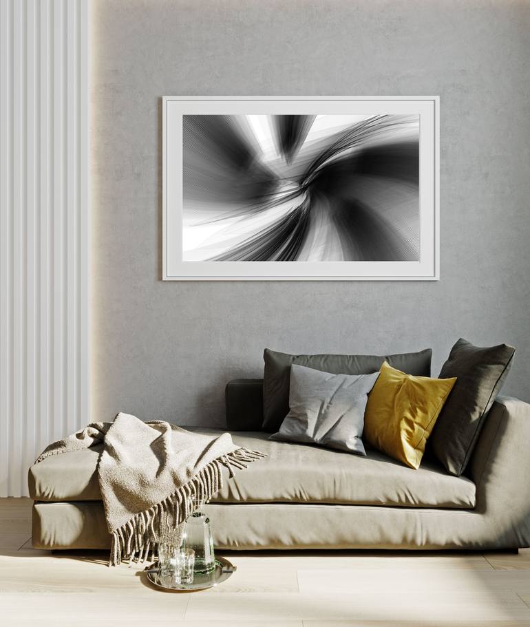 Original Black & White Abstract Mixed Media by Jil Guyon