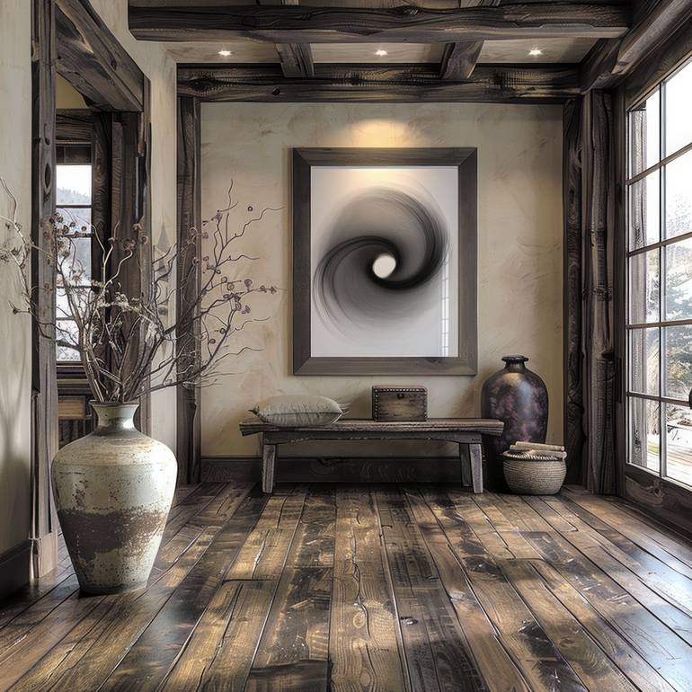 Original Black & White Abstract Digital by Jil Guyon