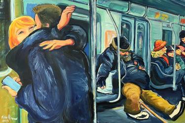 Original People Painting by Michael Rimbaud