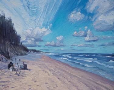 Original Fine Art Beach Paintings by Wojciech Pater