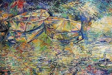 Original Boat Paintings by Gustave Alhadeff