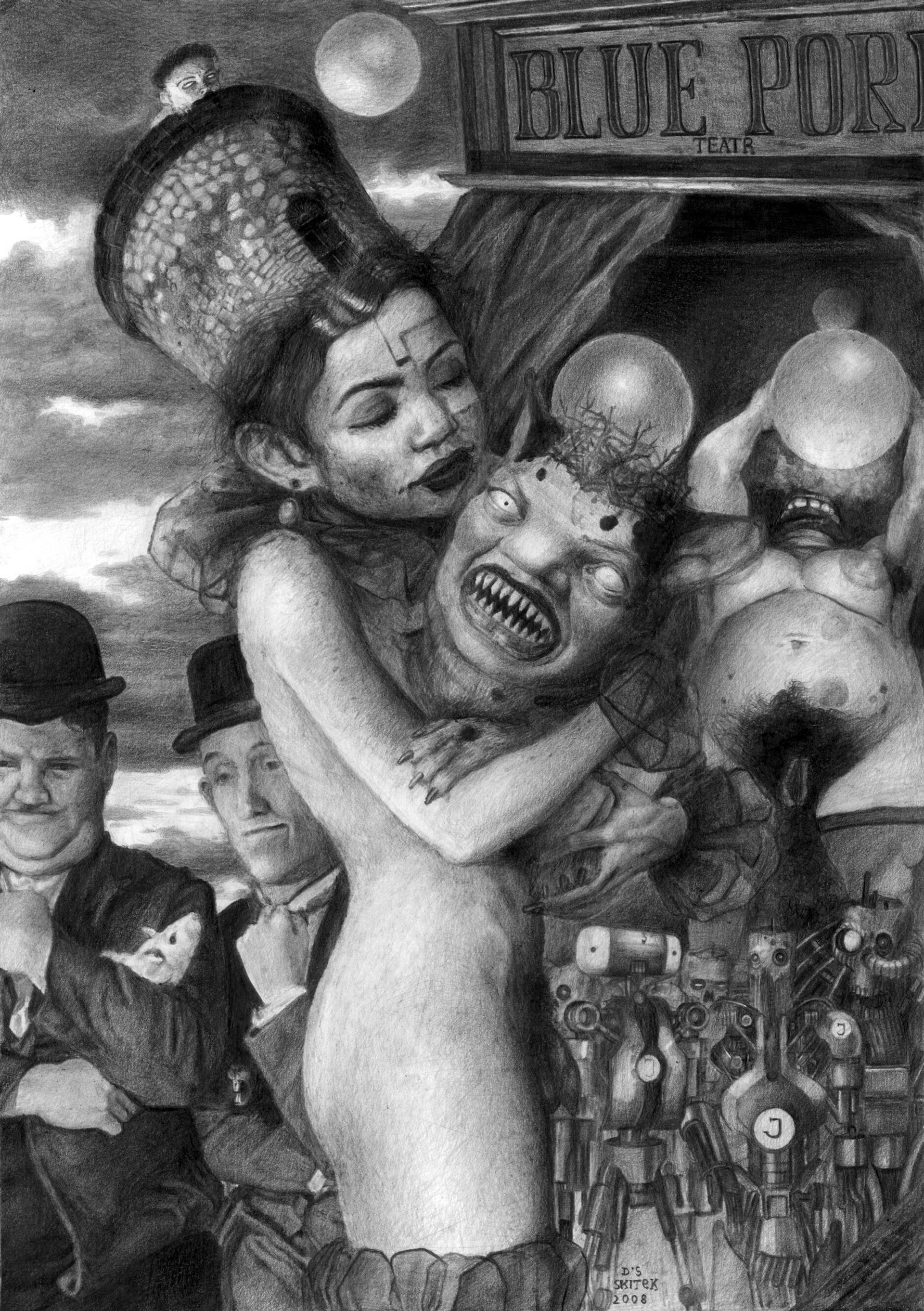 Theatre blue porn Drawing by Dariusz Skitek  Saatchi Art