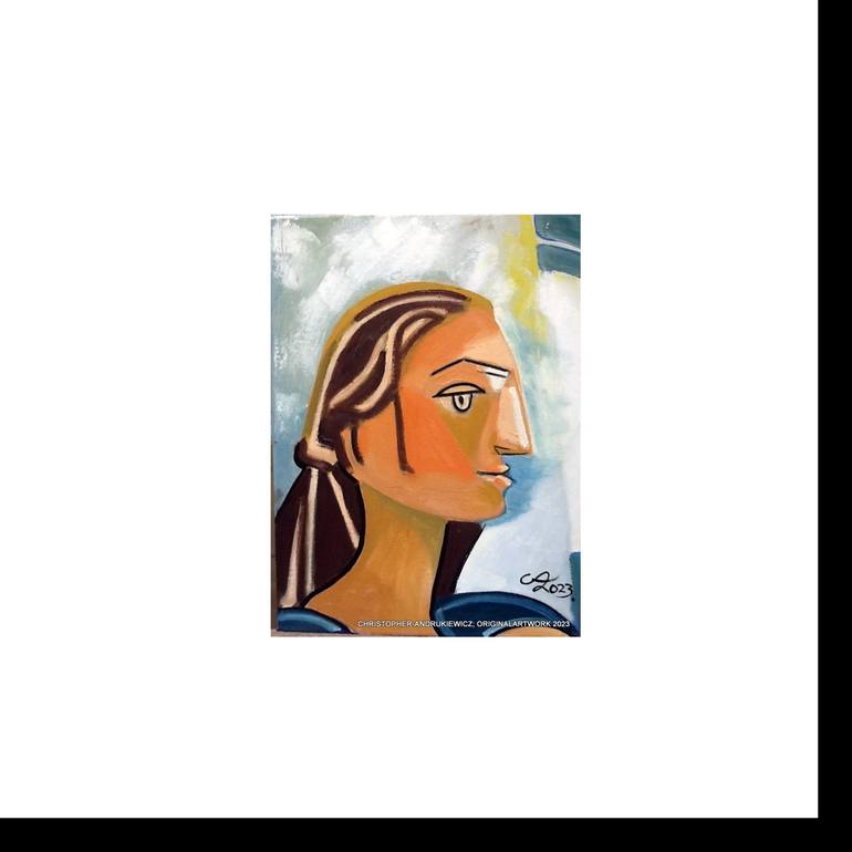 Original Abstract Painting by Christopher Andrukiewicz | Portraiture Art on Canvas | female 5. just a plain neck profile