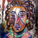 a lady with light green earing. by christopher andrukiewicz