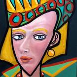 lady wearing a fancy hat by christopher andrukiewicz