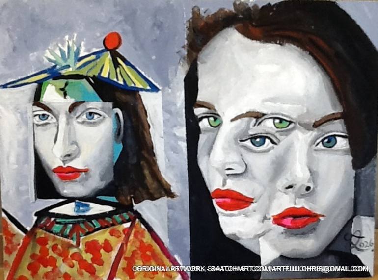 Original Fantasy Painting by Christopher Andrukiewicz | Surrealism Art on Canvas | crowded with a fancy hat