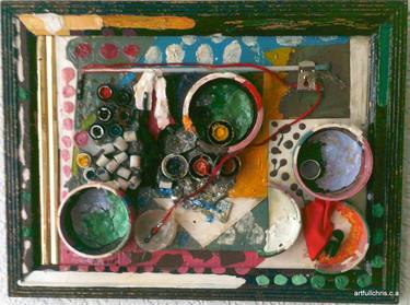 abstract- painted frame with circle tubes; thumb