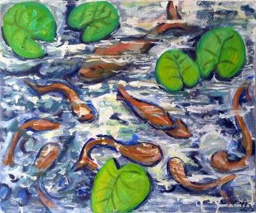 Original Expressionism Fish Paintings by christopher andrukiewicz