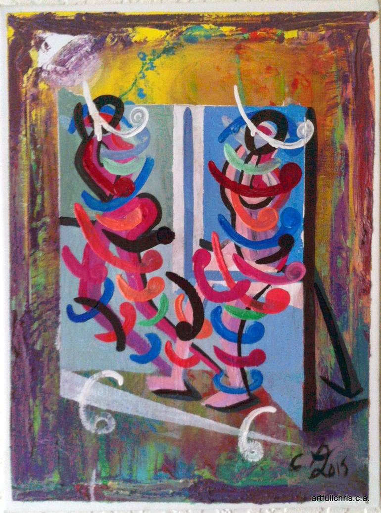 POSING BODY AND SHADOW Original Painting by christopher andrukiewicz