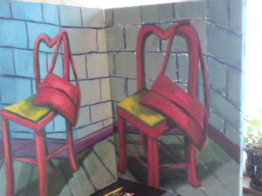 A CHAIR AND BAG ON EACH; {2 X CANVAS} thumb