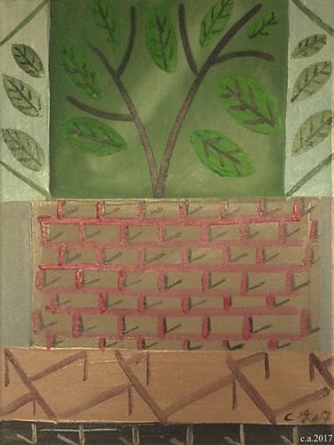 greenhedge behind a brick wall thumb