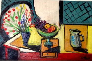 still life with draw;- picasso type style;- thumb