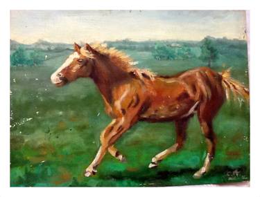Original Fine Art Horse Paintings by christopher andrukiewicz