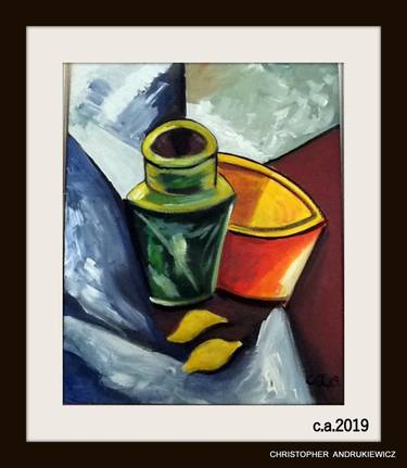 green vase and lemons; picasso copy type; thumb
