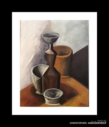 Original Cubism Still Life Paintings by christopher andrukiewicz