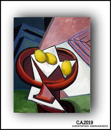 Original Cubism Still Life Paintings by christopher andrukiewicz