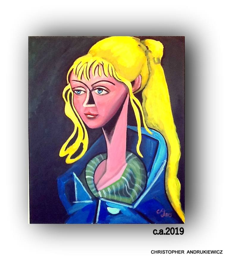 girl-with-yellow hair; picasso-mod-copy-type. Painting by christopher  andrukiewicz | Saatchi Art